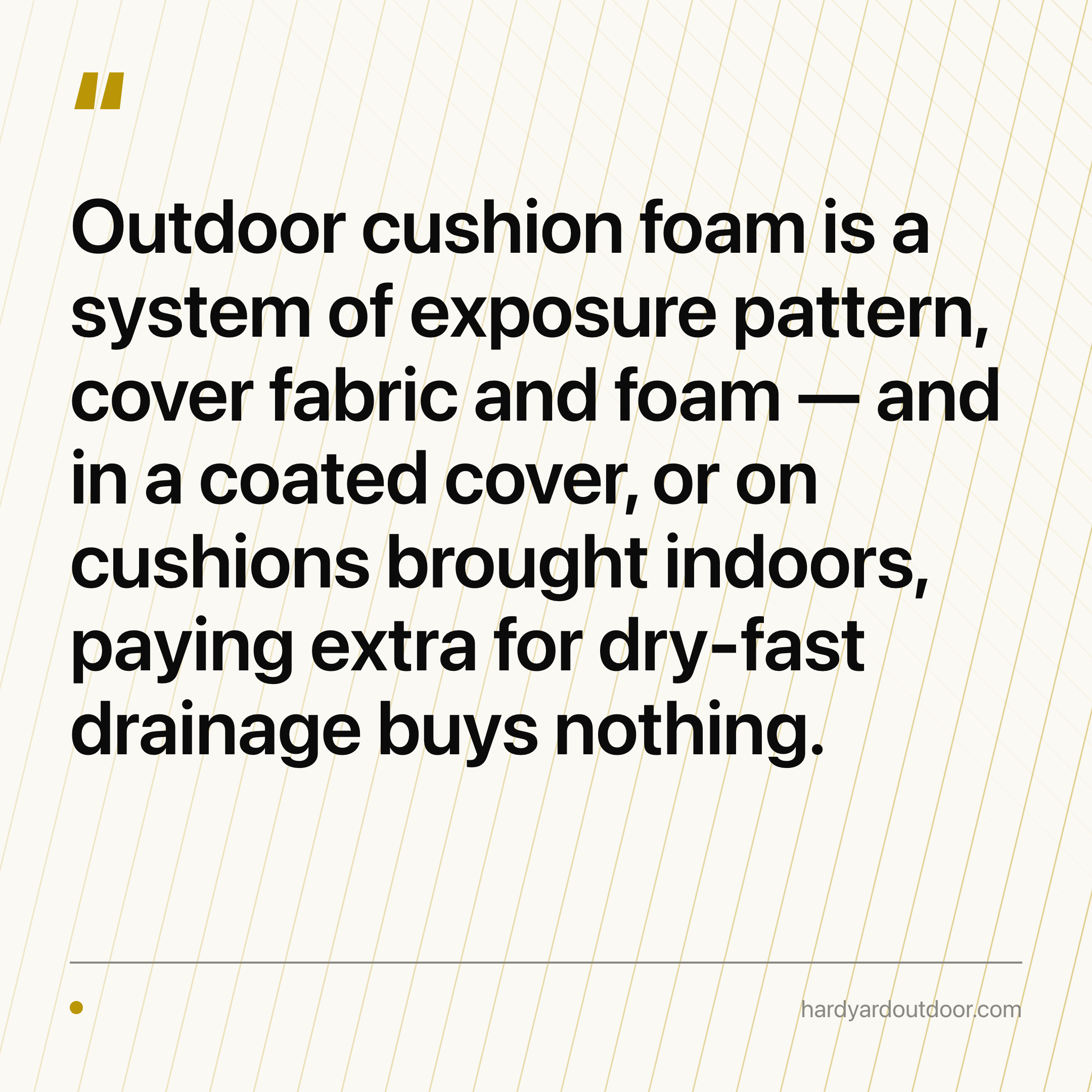 Outdoor Cushion Foam: 2.0 lb Density Is the Floor